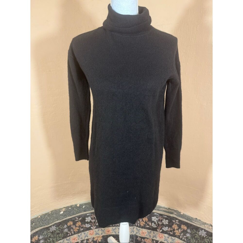 Everlane Black 100% Cashmere Turtleneck Sweater Dress | Size Small